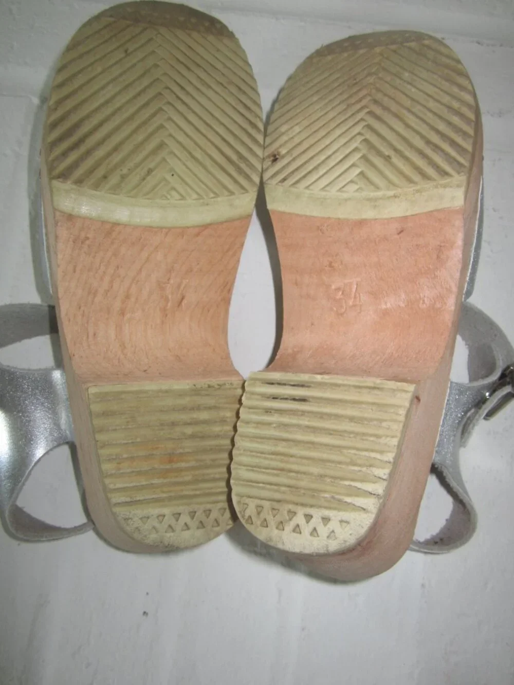 LOTTA FROM STOCKHOLM Lotta’s Swedish Silver Clog Sandal Buckle Strap Size 34